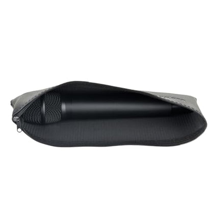 Microphone Bag, Black Zipper Pouch Fits for Wired, Wireless Microphone, Shockproof Vocal Mic Protector, Mic Accessories Storage Bag, Easy Carry 11.4"x4.72" (1 Pcs)