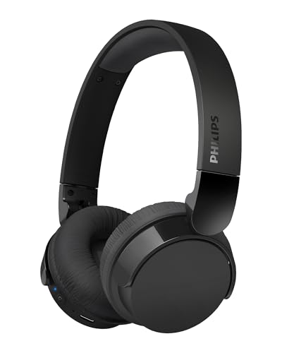 PHILIPS H3209 Wireless Headphones,On-Ear Bluetooth Headphones, Dynamic Bass, Sound Signature,Clear Call,25H Battery Life,Fast Charging,Soft Ear Cups,Bluetooth 5.3,Compact Design,Light,Dark Black - color: Dark Black