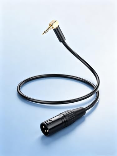 Right Angle 3.5mm TRS Male to XLR Male Balanced Audio Cable,1/8" to XLR Stereo Cable for Headphones, Microphone, Guitar (1.64FT/0.5M)