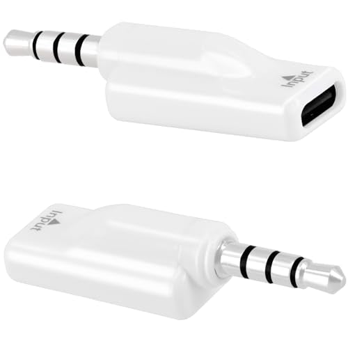 2 Pack USB C to 3.5mm Headphone Jack Adapter, Type C Female to 3.5mm Male Aux Audio Converter Digital DAC Adapter for Microphone Speaker Headset Car Stereo, Compatible with PC Laptop Tablet