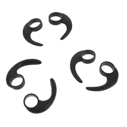 NUOBESTY 6Pcs Silicone Earphone Clip Hooks for Earbuds Slip Protective Earhooks Outdoor Sports Ear Wings in Black Large Medium Small Comfortable and Design