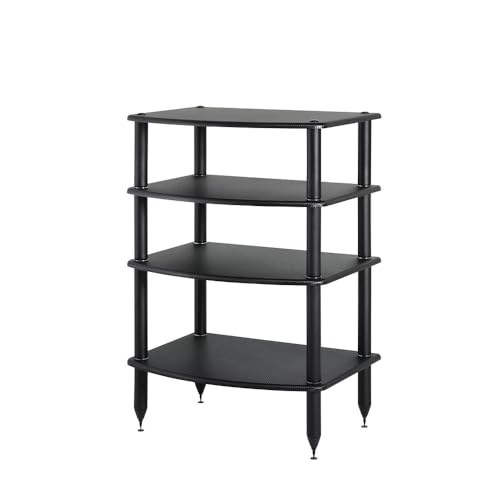 Pangea Audio Vulcan Four Shelf Audio Rack, Media Stand, and Components Cabinet 4 Shelf Carbon - color: 4 Shelf Carbon Fiber Vinyl