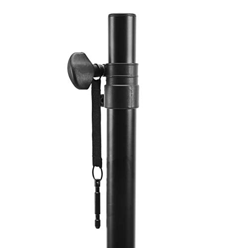 Amazon Basics Adjustable Height Tripod Speaker Stand, Sturdy Steel, Holds up to 99.2 lbs, 52" to 73", Black