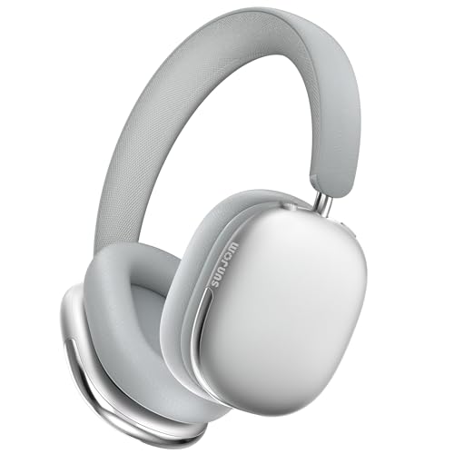 Freepods Over-Ear Bluetooth Headphones with Mic,120 Hour Playtime Active Noise Cancelling,Hi-Res Audio,Wireless ANC Headset, Android Compatible - Silver - color: Silver