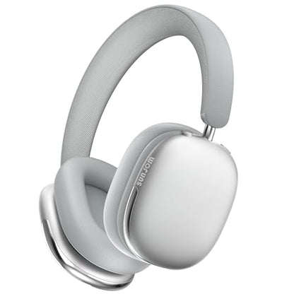 Freepods Over-Ear Bluetooth Headphones with Mic,120 Hour Playtime Active Noise Cancelling,Hi-Res Audio,Wireless ANC Headset, Android Compatible - Silver - color: Silver