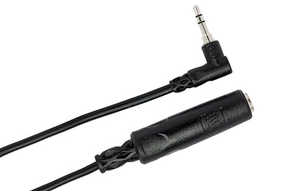 Hosa MHE-100.5 Headphone Adaptor, 1/4 Inch TRS to Right-angle 3.5 mm, 6 Inches - size: 0