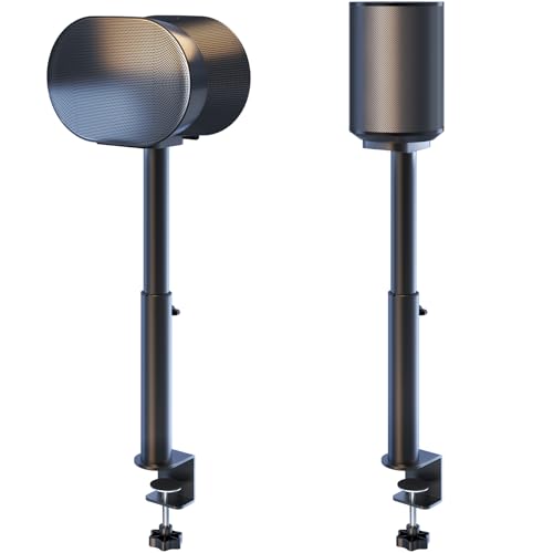 Desk Clamp Speaker Stand for SONOS Era 100 SL, Era 100 and Era 300 - Height Adjustable Desk Speaker Mount,Concealed Cable Management, Max Load 11 lbs, Pack of 2, Black