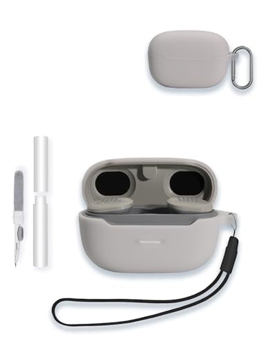 Case for JBL Endurance Race TWS True Wireless Sports Earbuds, WUNIAK Soft Silicone Protective Portable Scratch Shock Resistant Shell with Cleaner Kit & Carabiner & Lanyard ，White - color: WHITE