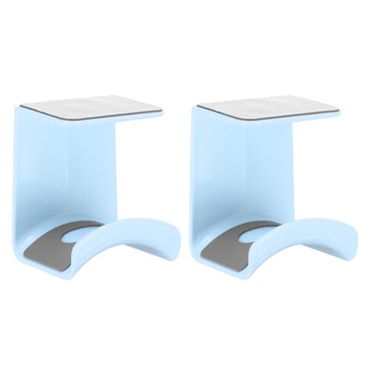 uxcell Headphone Stand, 2 Pcs ABS Headset Holder Adhesive Headphone Holder Hook Mount Headphone Hanger Hook Under Desk for Gaming Headphones Earphones Cables, Blue(Hanging) - color: Blue