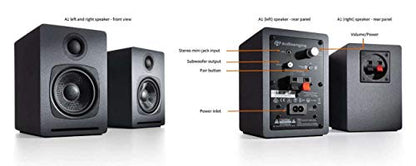 Audioengine A1 Wireless Computer Speakers – Bluetooth Desktop Speakers | for PC, Laptop, Gaming, Music and Home Office