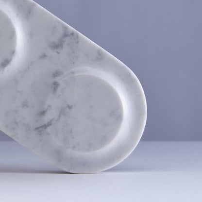 Einova Dual Classic Stone – Dual Wireless Charging Pad in Genuine Marble, Designed in Italy, Integrated 6 ft USB-C Cable, Smartphones, Wireless Earbuds, Smartwatches – White Carrara Marble - color: White Carrara marble – Dual Classic Stone