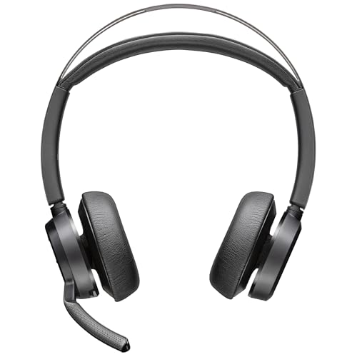 Poly - Voyager Focus 2 UC USB-A Headset (Plantronics) - Bluetooth Dual-Ear (Stereo) Headset with Boom Mic - USB-A PC/Mac Compatible - Active Noise Canceling - Works with Teams, Zoom (Certified) & More - style: Headset