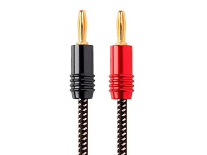 Monoprice Premium Braided Speaker Wire 14AWG - With Gold Plated Banana Plug Connectors - Affinity Series, 1 Pack, 15 Feet Black - size: 15 Feet, style: 1 Pack