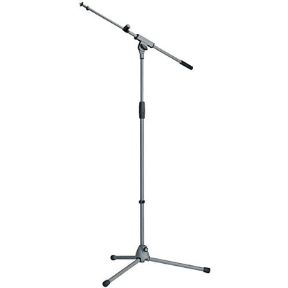 K&M Konig & Meyer 21080.500.87 Tripod Microphone Stand w/Extendable Boom Arm | Clutch Height Adjustment | Soft-Touch Lock | Folding Leg Design | Zinc Die-Cast Base | German Made | Gray Powder Coated - color: Gray