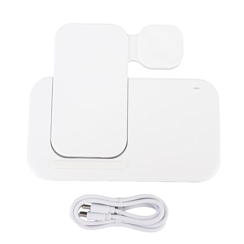 Fabater Wireless Charging Station, 15W Fast Foldable with 4 in 1 Charging Dock, Multi Device Charger Stand for Phone Watch Headphone Travel