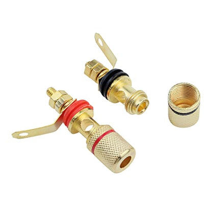 Antrader 12pcs Gold Plated 4mm Banana Plug Socket Connectors (6Black+6Red)