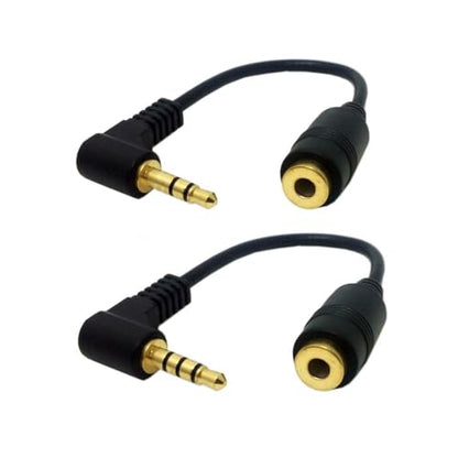 chenyang 2 Pack Headphone/Audio Extension Cable,3/4 Pole 3.5mm Male to 3.5mm Female Audio Stereo Headphone 90 Degree Angled Extension Cable 10cm - color: 2 PACK 3 Pole + 4 Pole
