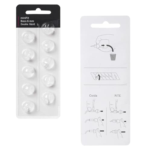 Hearing Aid Domes for Oticon MiniFit Double Vent Bass Domes: 3 Packs (6mm), Universal Domes for Oticon Hearing Aid Supplies - size: 3 Packs