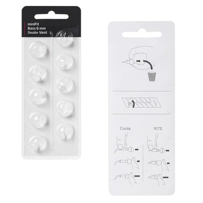 Hearing Aid Domes for Oticon MiniFit Double Vent Bass Domes: 2 Packs (6mm), Universal Domes for Oticon Hearing Aid Supplies - size: 2 Packs