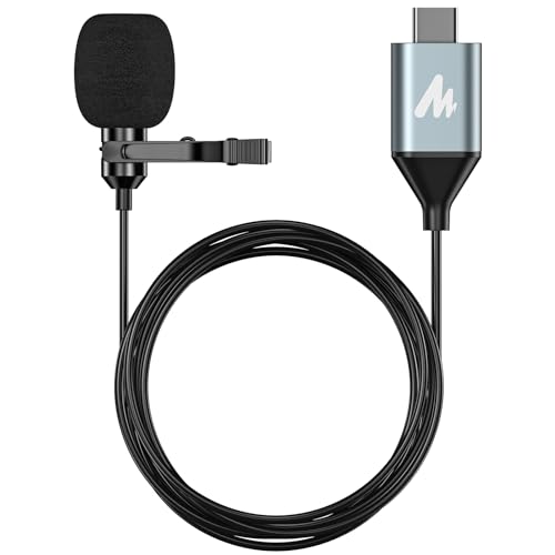 MAONO USB-C Lavalier Microphone, 192kHz/24bit for Interview and Vlogging | Omnidirectional, Plug & Play for iPhone15, iPad, Android, Conference Call, YouTube Video, Dictation, Meeting, Recording, UL11