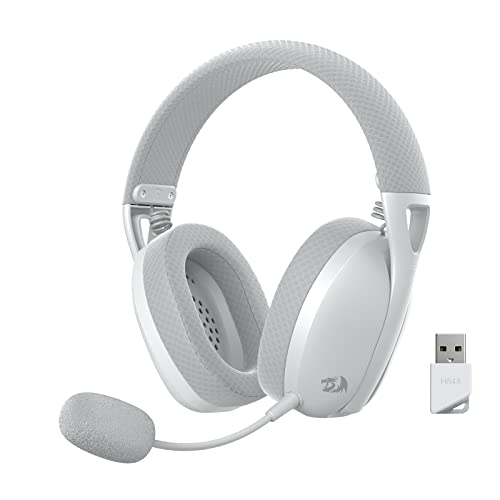 Redragon H848 BT Wireless Gaming Headset - Lightweight - 7.1 Surround Sound - 40MM Drivers - Detachable Microphone - Multi Platforms for PC, PS5/4/3, Switch, Mobile - color: Grey