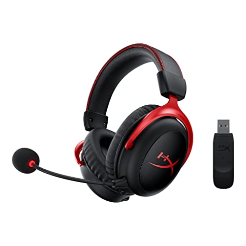 HyperX Cloud II Wireless - PC, PS5, PS4용 게이밍 헤드셋, 최대 30시간 지속되는 배터리, DTS 헤드폰: X 공간 오디오, 메모리 폼, 마이크 모니터링 기능이 있는 탈착식 노이즈 캔슬링 마이크 - size: Wireless, style: 무선