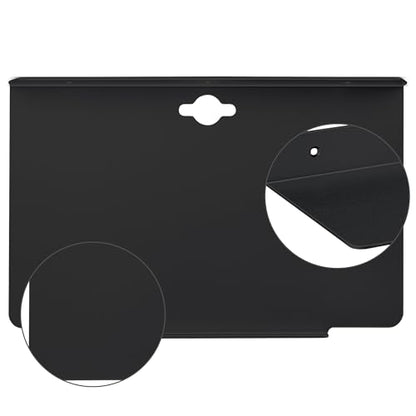 10.2''W x 6.3''D Small Floating Metal Wall Shelf,Deep Floating Shelves for Speakers,Cameras,Routers,Heavy Duty Metal Floating Wall Shelf with Lip for Bedroom,Bathroom,Living Room,Black - color: 10''black