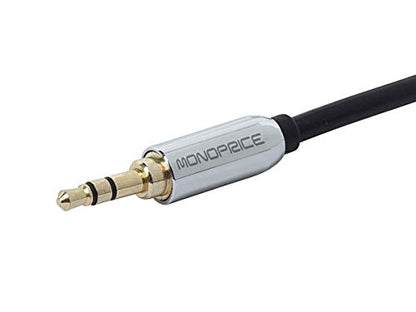 Monoprice Audio Cable - 3 Feet - Black | 3.5mm Stereo Male to RCA Stereo Male Gold Plated Cable for Mobile - color: Black, size: 3 Feet