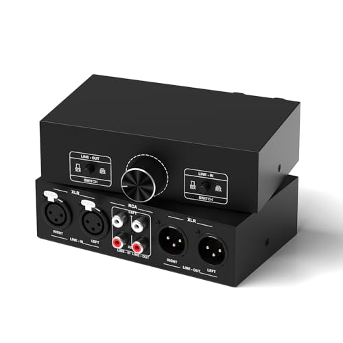 Y.D.F RCA and XLR Selector Switch Boxes, 2(1)-in-1(2)-Out RCA/XLR Speaker Switcher Selector, HiFi Balanced Stereo Audio Switcher/Converter Premium Selector Splitter Box with Volume Controller - color: Bi-Directional RCA + XLR Switch Box