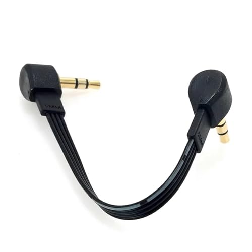 Short 5cm 20cm 3.5mm Plug to Plug 90° Right Angle Aux Audio Cable 3.5mm Jiack Cable 30cm 50cm(5CM,3J) - color: 3J, size: 5CM
