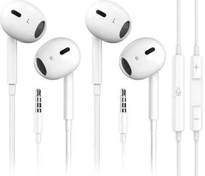 2 Pack Wired iPhone Earbuds/iPhone Headphones/Earphones with 3.5mm AUX Plug | [MFi Certified] with Microphone & Volume Control Earbuds for iPhone/iPad/iPod/Computer/MP3/4/Android Most 3.5mm Audio Devices