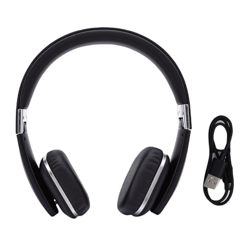 Fockety Headphone, Foldable Wireless Headphones Over Ear, Adjustable Comfortable Lightweight Headset for Home Office Travel Workout Cellphone PC, Dual Device Connection (Black) - color: Black