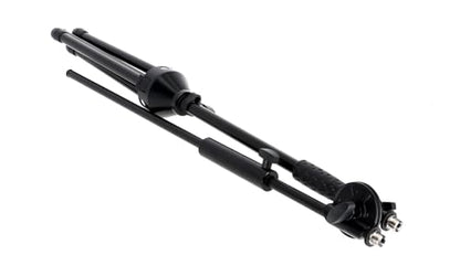 Rockville GIGSTAND DUAL V2 Dual Microphone Stand with Heavy Counterweight, Detachable 30" Boom Arm, Adjustable Height (33.5"-65"), Foldable Tripod Base, Includes 2 Mic Clips, Black | Includes 2 Mic Clips, Counter-Weight, Adjustable Height 33.5"-65", Steel