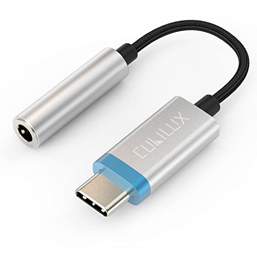 USB C Audio Adapter with 384KHz/24-bit DAC Compatible with iPhone 17/16/15, iPhone 17/16/15 Pro/Max, iPad 10, iPad Pro, iPad Air 5/4, iPad mini 6, Google Pixel 8/7/6 Pro 7a/6a 6 5XL More - color: Silver-Blue, 384KHz/24-bit