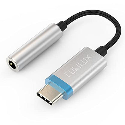 USB C Audio Adapter with 384KHz/24-bit DAC Compatible with iPhone 17/16/15, iPhone 17/16/15 Pro/Max, iPad 10, iPad Pro, iPad Air 5/4, iPad mini 6, Google Pixel 8/7/6 Pro 7a/6a 6 5XL More - color: Silver-Blue, 384KHz/24-bit