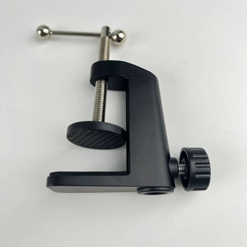 Metal Desk Clamp Universal C Shape Table Mounting Clamp for Microphone Suspension Boom Scissor Arm Stand Holder with Adjustable Screw Fits up to 2.16"/5.5cm Desktop Thickness-Black,White - color: Black