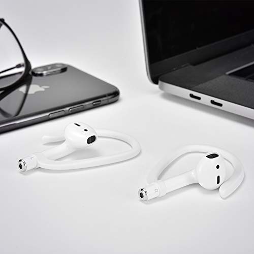 Ear Hooks for Apple AirPods Pro 2/1 & AirPod 4-1, White | Comfortable to wear, Anti Slip Sports Hooks, Easy Install and Take off, Compatible with all AirPods Model (Except Pro 3) - color: White