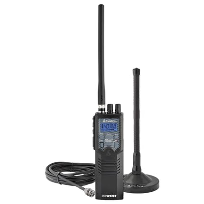 Cobra HHRT50 Road Trip CB Radio - 2-Way Handheld Emergency Radio with Access to Full 40 Channels & NOAA Alerts, Rooftop Magnet Mount Antenna and Omni-Directional Microphone, Black, 6.3" x 2" x 1.75" | 2-Way Handheld Emergency Radio with Access to Full 40