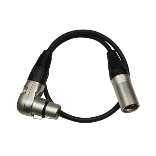 1.65FT Right Angle XLR Female to Straight XLR Male Audio Cable, Multi Angle Adjustbale XLR Female to Male Microphone Extension Cable for Audio Interface Amplifier Speaker and More