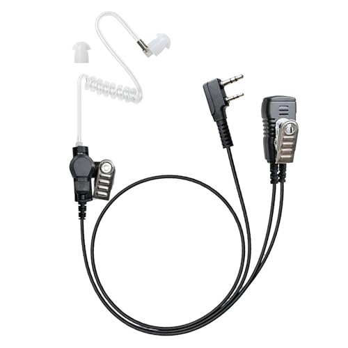 WODASEN Two Way Radio Earpiece with PTT Mic Walkie Talkie Headset 2-Pin Plug (K-370)