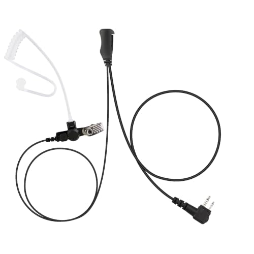 BCT15-M1 Commercial-Grade Surveillance Style Earphone with Lapel PTT Microphone Compatible with Motorola CP200D CP100D R2 DEP450 BPR40D CP200 CP185 BPR40 Yaesu FT-65 FT-25 FT-4X/V - size: 1 Piece