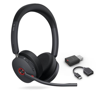 Yealink WH68 Hybrid Wireless Headset with Noise Cancelling Mic for Office | ANC Headphones,DECT and Bluetooth Dual-Connect,Teams Certified,6 Mics,492ft Range,32H Call Time,PC/Laptop/Desktop/Work/Zoom