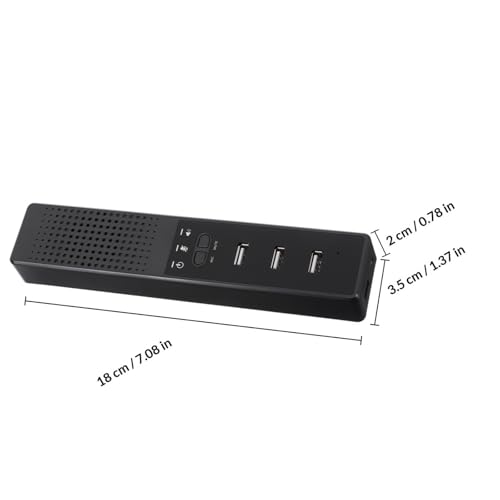 Portable USB Conference Microphone and Desktop Speaker with Stereo Effect, Black Abs Material Mini Laptop Speaker for Office and School Use, Compact Design with Enhanced Sound