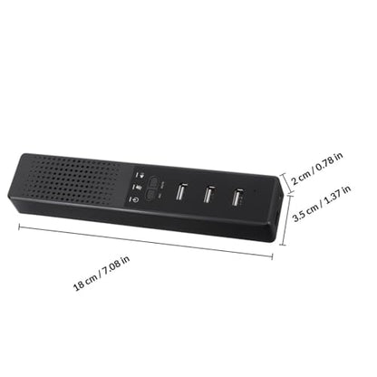 Portable USB Conference Microphone and Desktop Speaker with Stereo Effect, Black Abs Material Mini Laptop Speaker for Office and School Use, Compact Design with Enhanced Sound