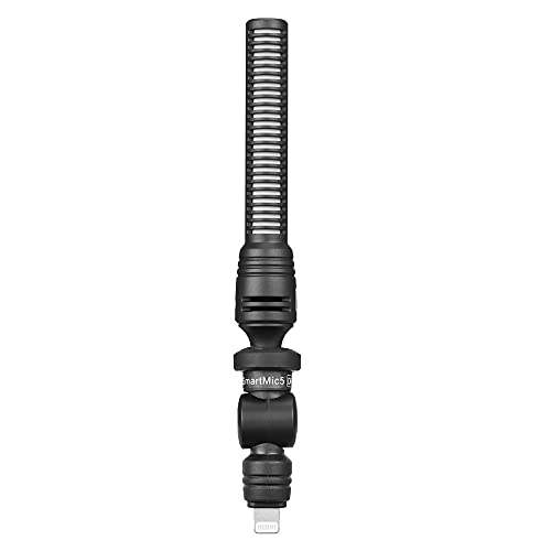 Saramonic SmartMic5 Di | Unidirectional Micro-Shotgun Microphone with Lightning for Apple iPhones and iPads for Videos, Vlogging, Live Streaming, Social Media Updates and More | Lightning connector with unidirectional pattern and shock mount for vlogging,