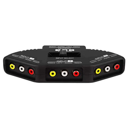 ANRANK RS3010AK 3-Way Audio Video AV RCA Switch Game Selector Box Splitter Black
