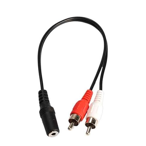 ALINNA 3.5mm Female to 2RCA Male Stereo Audio Y Cable Adapter 8 Inches (2 Pack) - size: 3.5mm Female to 2 RCA Male