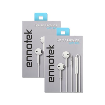 White Wired Earbuds 3.5mm Jack, Ear Buds with Microphone Wired, Earbuds with Mic Inline & Volume Control, Ear Buds with Wire, Plug In Earphones with Inline Microphone & Volume Control - 2 Pack - size: Pack of 2