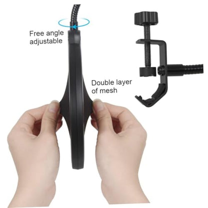 Double Layer Microphone Pop-up Screen Mic Cover Windscreen Filter for Desktop Usb Microphone