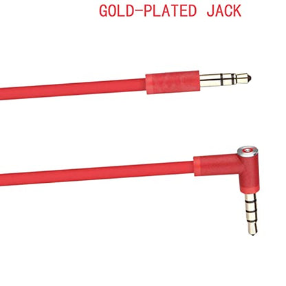 Solo 3 Headphone 3.5mm to 3.5mm Audio Cable Cord line with Upgraded Microphone Compatible with Beats by Dre Headphone Solo/Studio/Pro/Detox/Mixr/Executive/Pill HD Sound Quality (Red) - color: Red